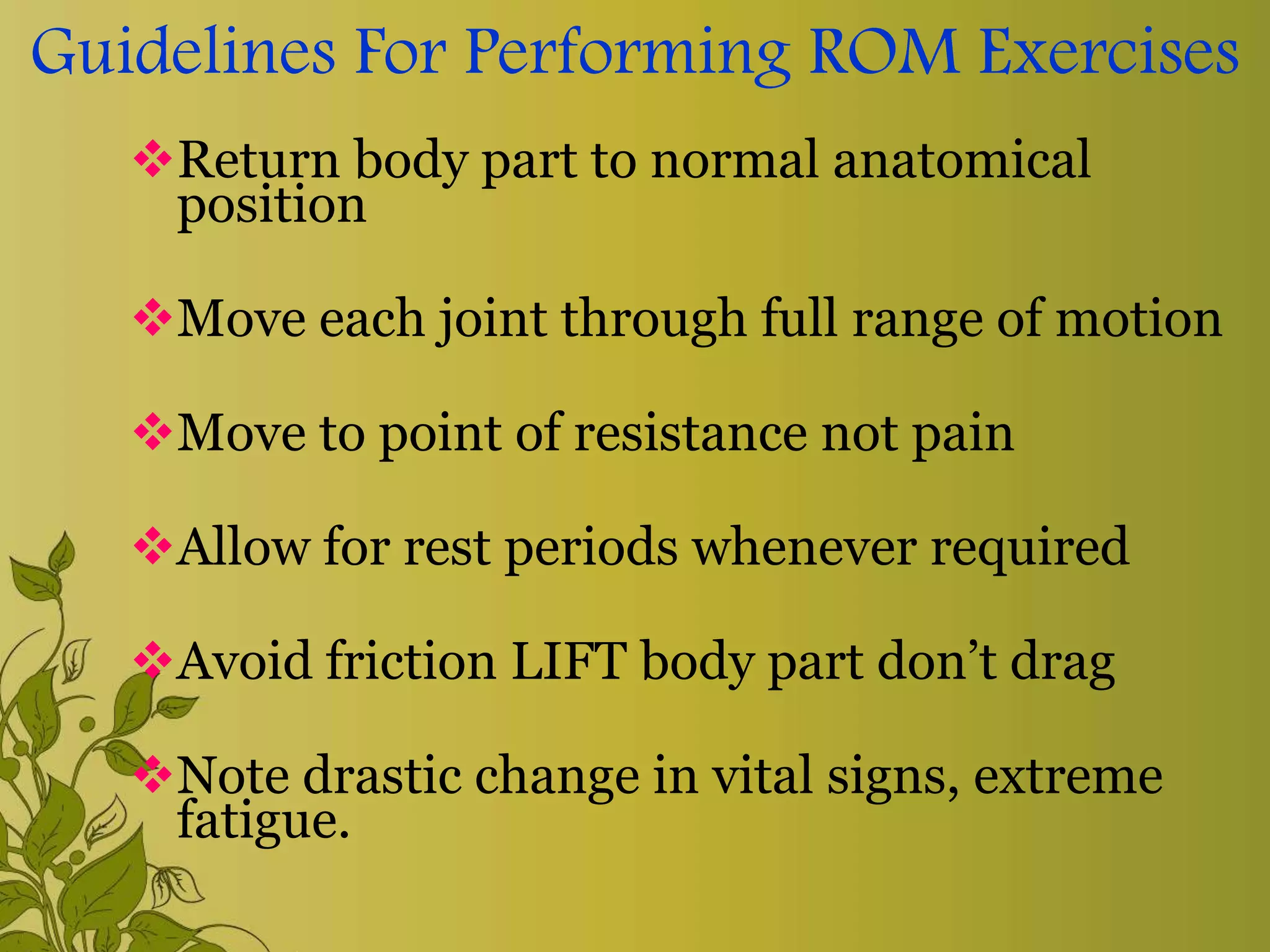 Exercise & range of motion exercise | PPTX