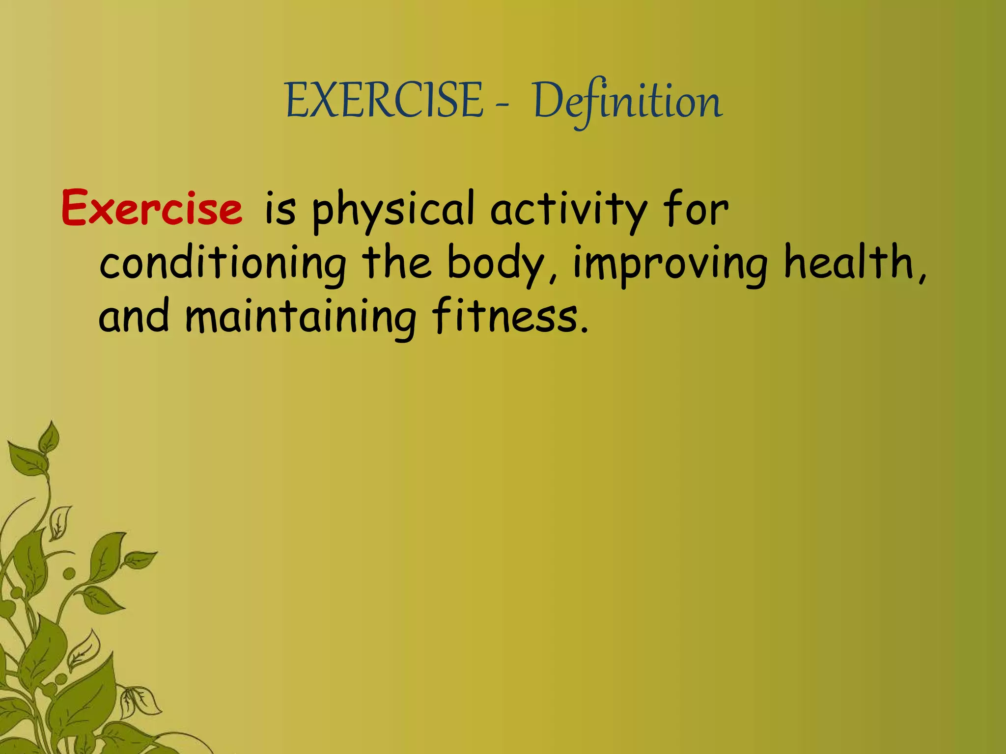 Exercise & range of motion exercise
