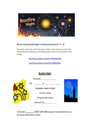 Activities about Bonfire Night