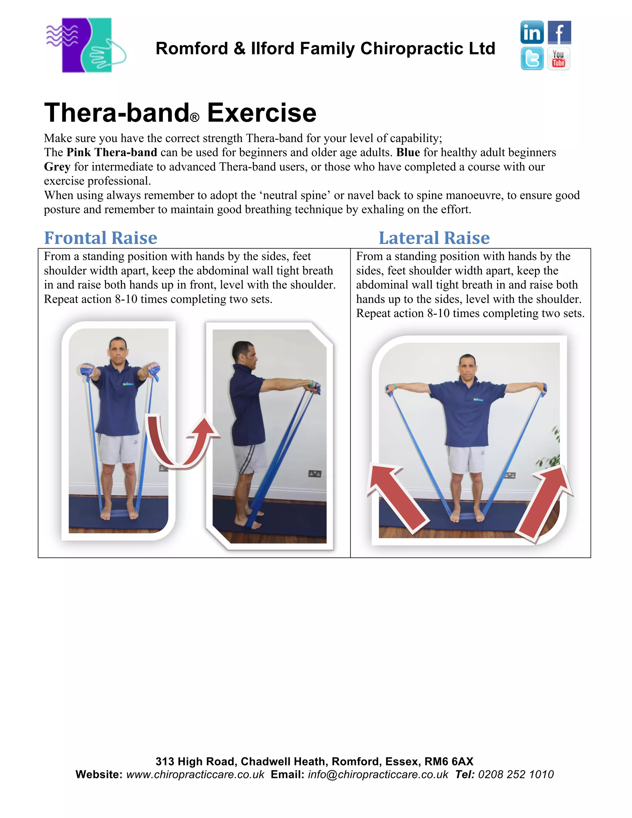 Exercises theraband front & lateral raise PDF