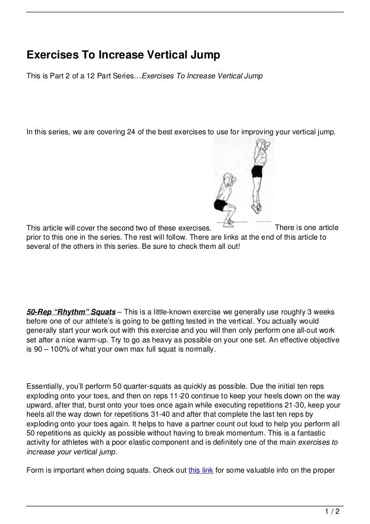 Exercises To Increase Vertical Jump