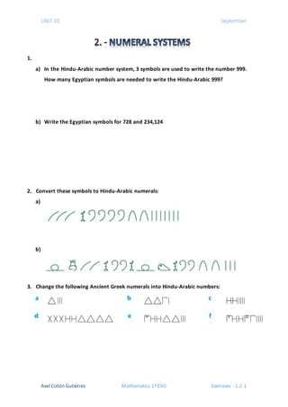 1 ESO - Unit 1- Exercises 1.2 | PDF