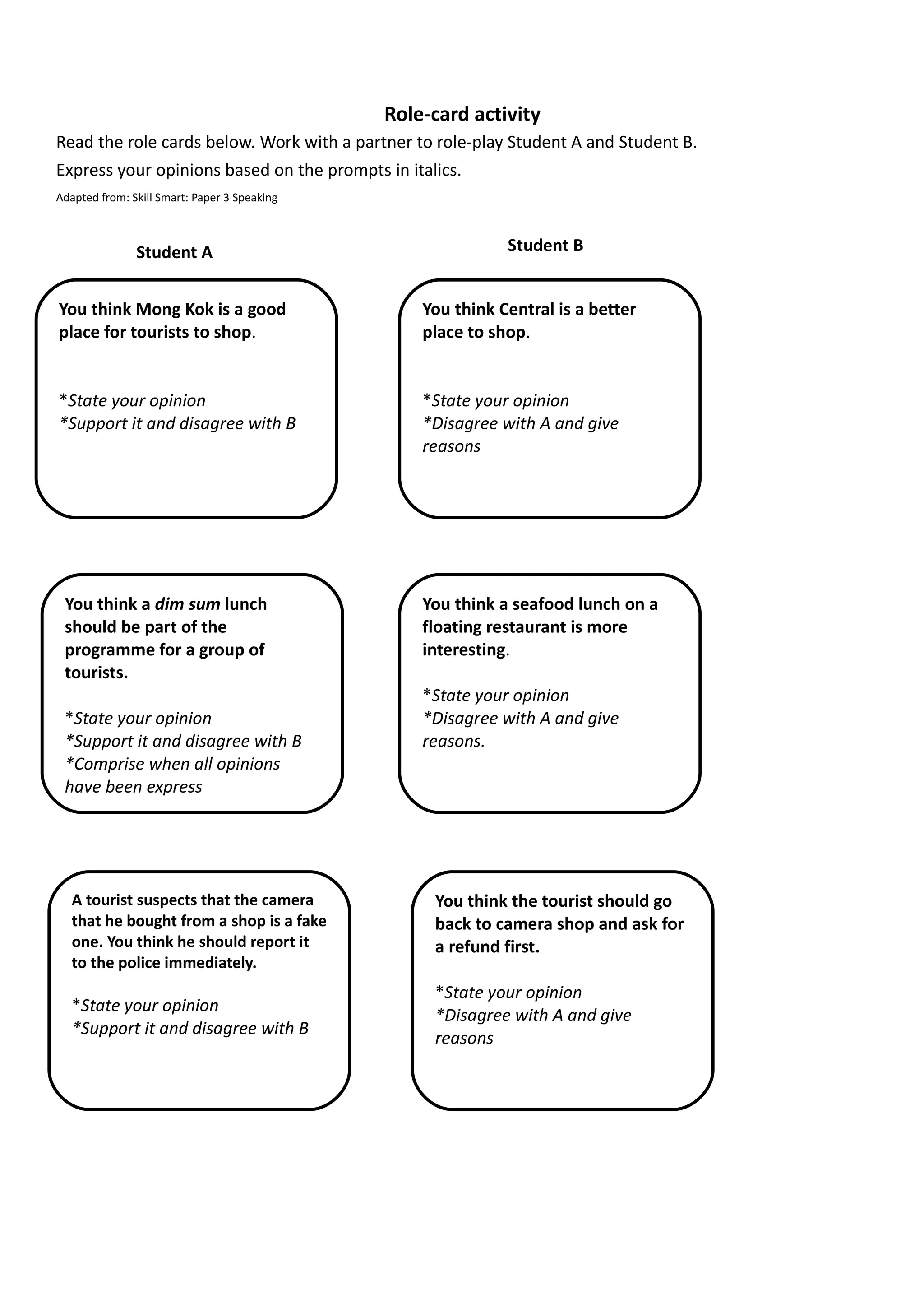 Exercises and activities