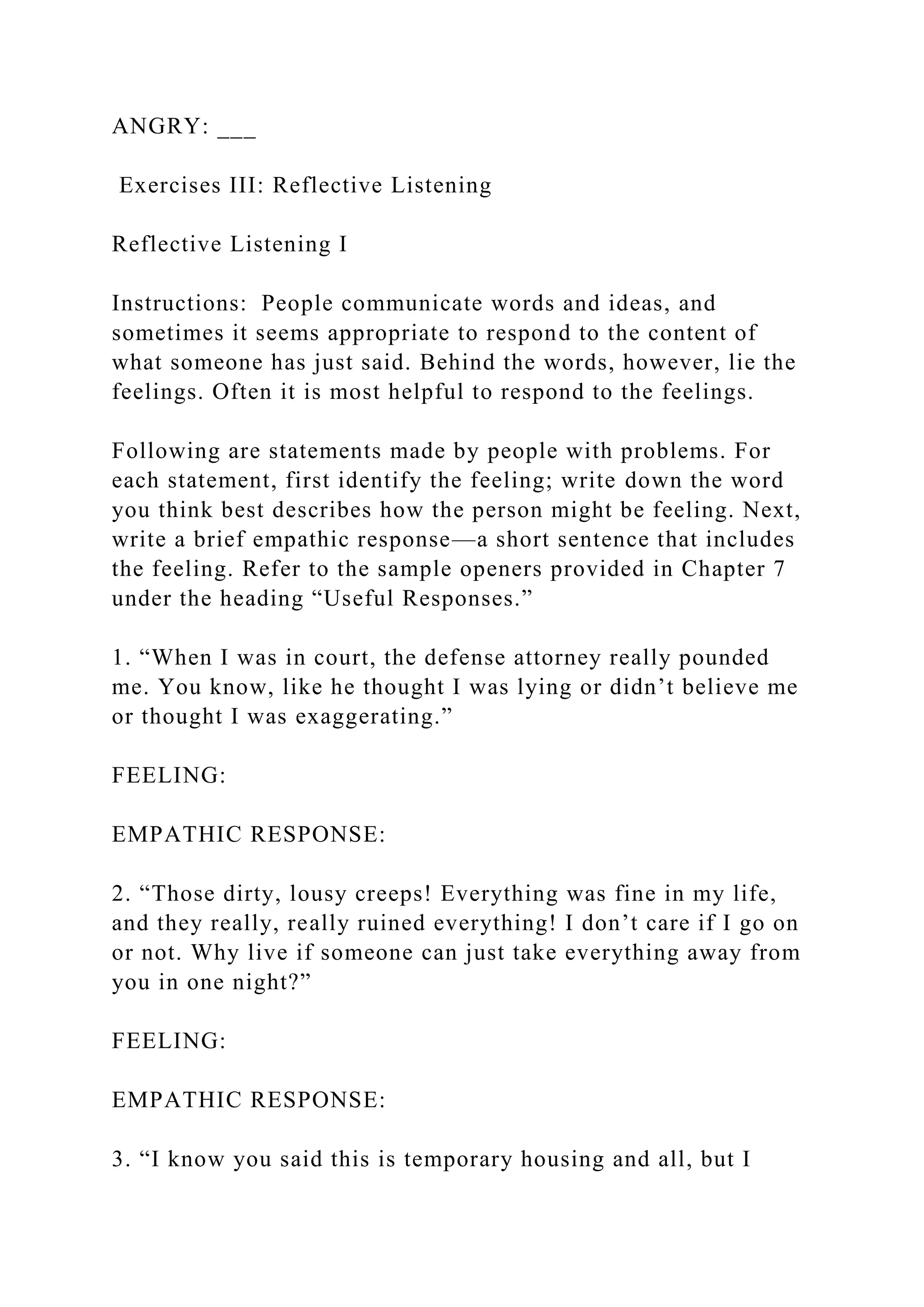 Exercises for Chapter 8 Exercises I How Many Feelings Can Y.docx ...