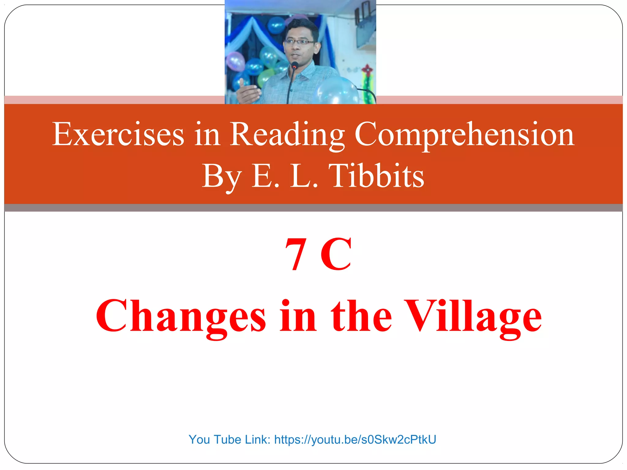 Exercises in reading comprehension by e l tibbitts changes in the