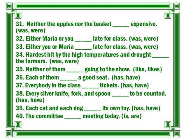 verb agreement