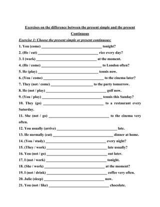 exercises on the present continuous.pdf