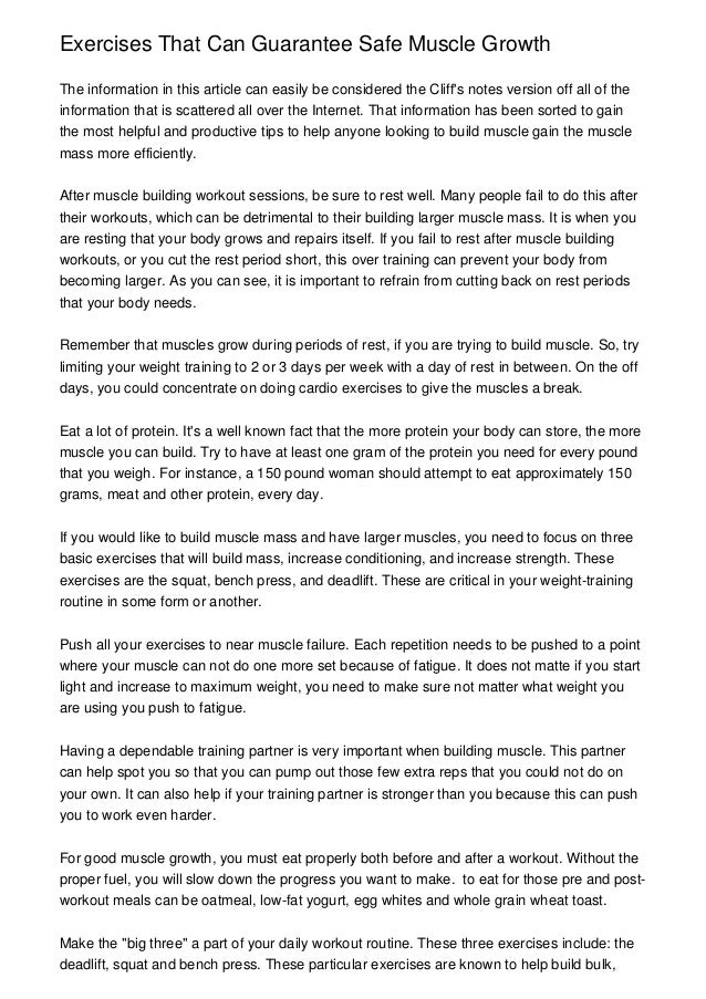 Exercises That Can Guarantee Safe Muscle Growth