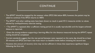 Spo2 Walk Test Exercise test for pulmonology post graduate student | PPTX