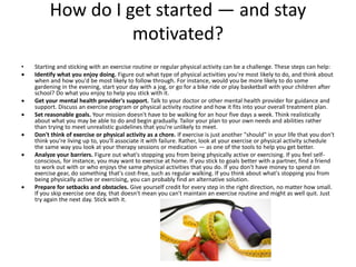 Exercise to help ease depression and anxiety | PPTX