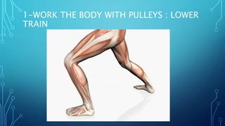 1-WORK THE BODY WITH PULLEYS : LOWER
TRAIN
 