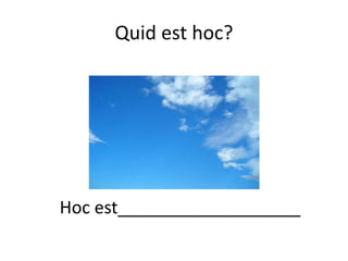 Quid est hoc?
Hoc est___________________
 