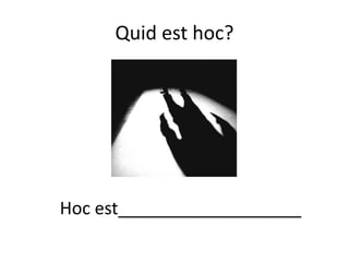 Quid est hoc?
Hoc est___________________
 
