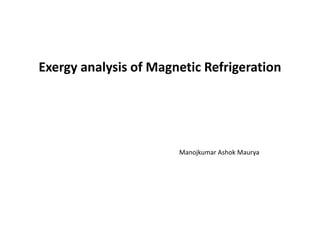 Exergy analysis of Magnetic Refrigeration
Manojkumar Ashok Maurya
 