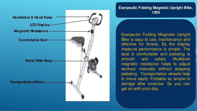 exerpeutic 1200 folding magnetic upright bike with pulse review