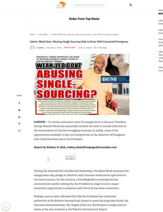 Exhibit 12 - Weah and RIA.Angela List's Downfall: Mining Empire in ...