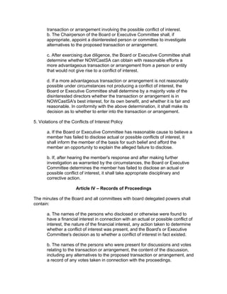 Conflict of Interest Policy and Statement | PDF