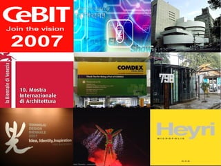 CURRENT TREND Raise Reduce Eliminate Create C R R E Which of the factors  that the Exhibition industry takes  for granted should  be  eliminated? Which factors should be raised well above  the  Exhibition  industry’s Standard? Which factors  . should be created that the Exhibition industry has never offered? Which factors should  be reduced well below Exhibition industry’s  standards? “ Gwan-Ju Design Biennale”-KOREA “ Burning Man”-USA “ Dashanzi 798”-CHINA “ Heyri”-KOREA “ Venice Binnale”-ITALY “ KES 2007”-KOREA “ Cebit2008”-GERMANY “ Comdex” - USA “ Guggenheim” New York, Las Vegas,  Bilbao, Venice, Berlin “ NIKE-TOWN / NIKEID STUDIO” –USA 