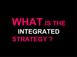 WHAT   IS THE  INTEGRATED  STRATEGY ?  