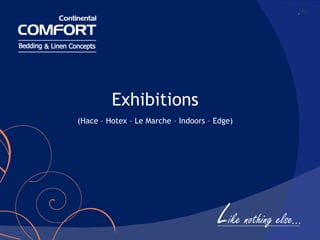Exhibitions (Hace – Hotex – Le Marche – Indoors – Edge) 