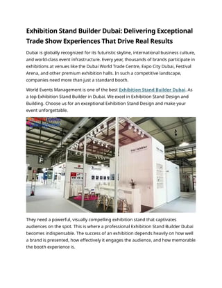 Exhibition Stand Builders Dubai-Delivering Exceptional Trade Show ...
