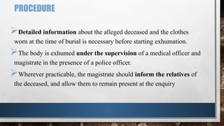 EXHUMATION - A Medical procedure of MBBS | PPTX