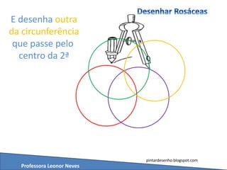 Professora Leonor Neves
pintardesenho.blogspot.com
E desenha outra
da circunferência
que passe pelo
centro da 2ª
 