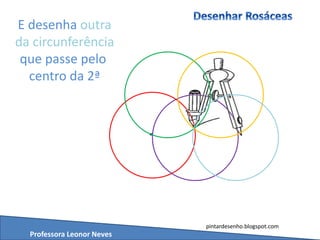 Professora Leonor Neves
pintardesenho.blogspot.com
E desenha outra
da circunferência
que passe pelo
centro da 2ª
 