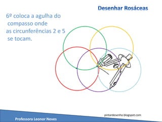 Professora Leonor Neves
pintardesenho.blogspot.com
6º coloca a agulha do
compasso onde
as circunferências 2 e 5
se tocam.
 
