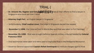 Arresting Rizal Jose Rizal's Exile, Trial, and Execution | PPTX