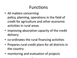 Functions Rural Banks EXIM bank, NABARD and Regional Rural Banks (RRBs) | PPT