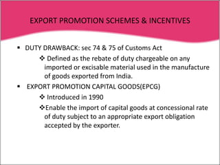 Headed by Director General of Foreign TradeOBJECTIVES OF EXIM To  establish the framework for globalisation.To promote the productivity competitiveness of Indian industry.To encourage the attainment of high & internationally accepted standards of quality.To augment export by facilitating access to raw materials, intermediate components, consumables and capital goods from the international market.To generate new employment.To provide quality consumer products at reasonable prices. 
