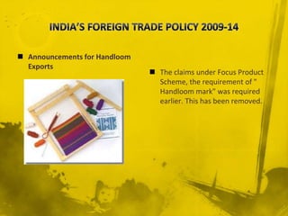 India's Foreign trade policy 2009-2014