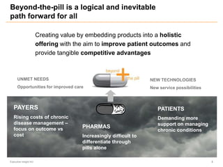 Beyond-the-pill is a logical and inevitable
path forward for all
PAYERS
Rising costs of chronic
disease management –
focus...
