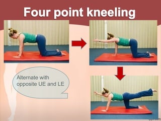 Alternate with
opposite UE and LE
 