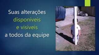 Suas alterações
disponíveis
e visíveis
a todos da equipe
 