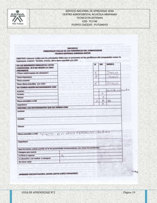 SERVICIO NACIONAL DE APREDIZAJE SENA 
CENTRO AGROFORESTAL ACUICOLA ARAPAIMA 
TECNICO EN SISTEMAS 
COD. 751746 
PUERTO CAICEDO - PUTUMAYO 
GUIA DE APRENDIZAJE N°2 Página 19 
 
