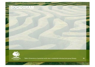 SOCIOGRAM




     Tallinn Dimensions of personal world view in existential individual and group therapy   43
 