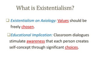 curriculum of existentialism