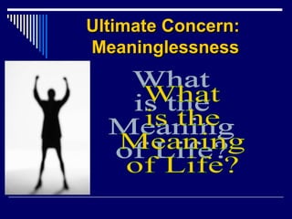 Ultimate Concern:Ultimate Concern:
MeaninglessnessMeaninglessness
 