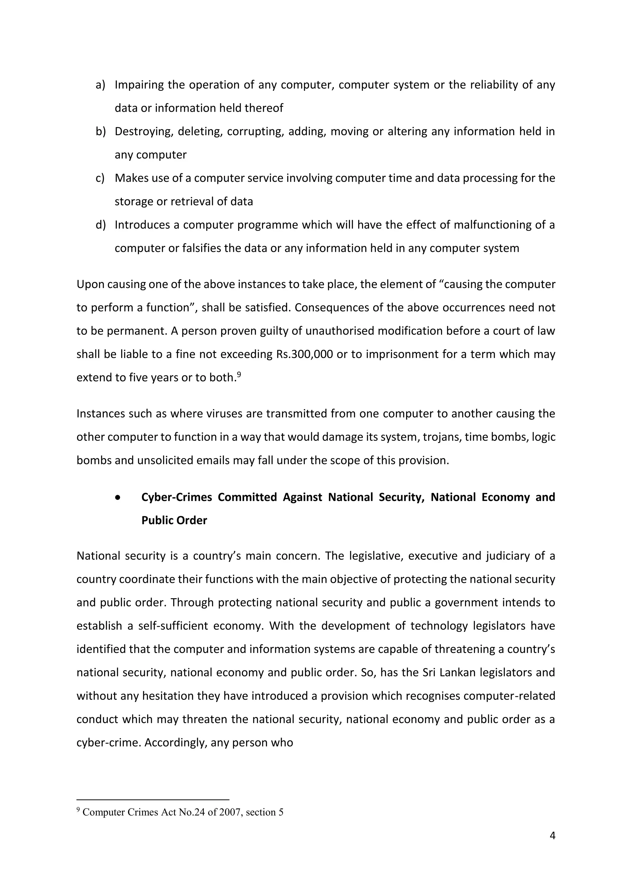 Existing Sri Lankan Legal Framework on Cyber Crimes | PDF