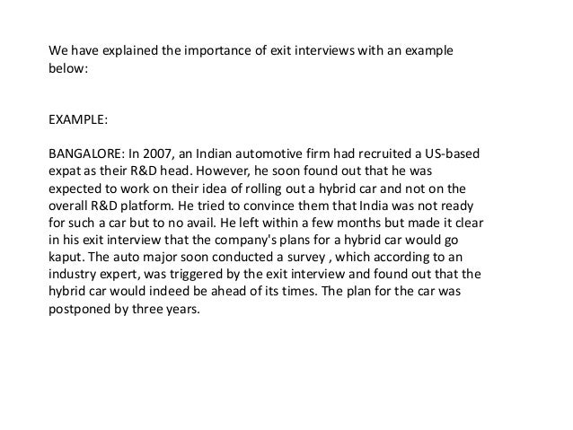 exit interview letter