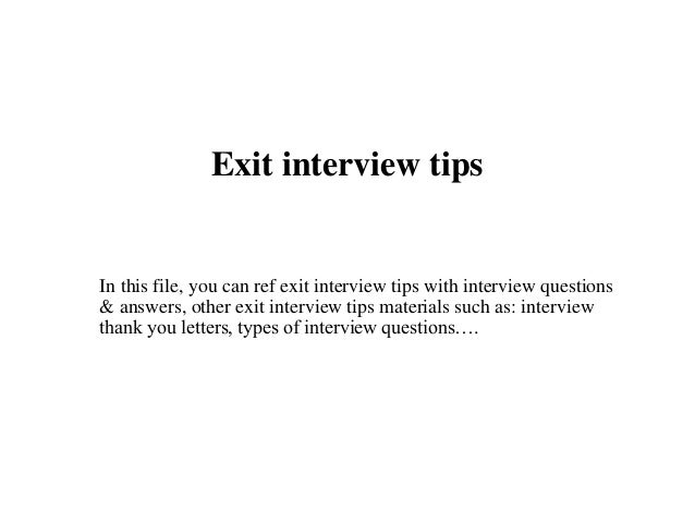 exit interview letter