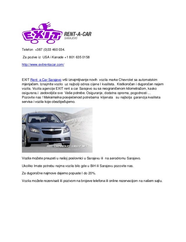 EXIT rent a car Sarajevo