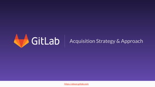 1https://about.gitlab.com
Acquisition Strategy & Approach
 