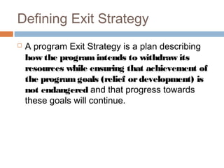 Exit strategy | PPT