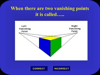 When there are two vanishing points
it is called…..
INCORRECTCORRECT
 