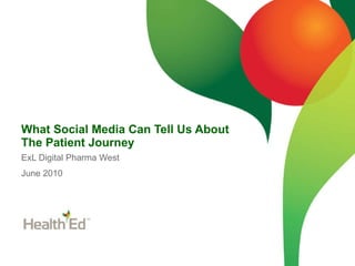 What Social Media Can Tell Us About The Patient Journey ExL Digital Pharma West June 2010 