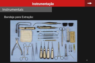 12
Instrumentação
Instrumentais
Bandeja para Extração:
 