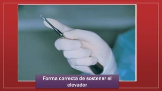 Forma correcta de sostener el
elevador
 